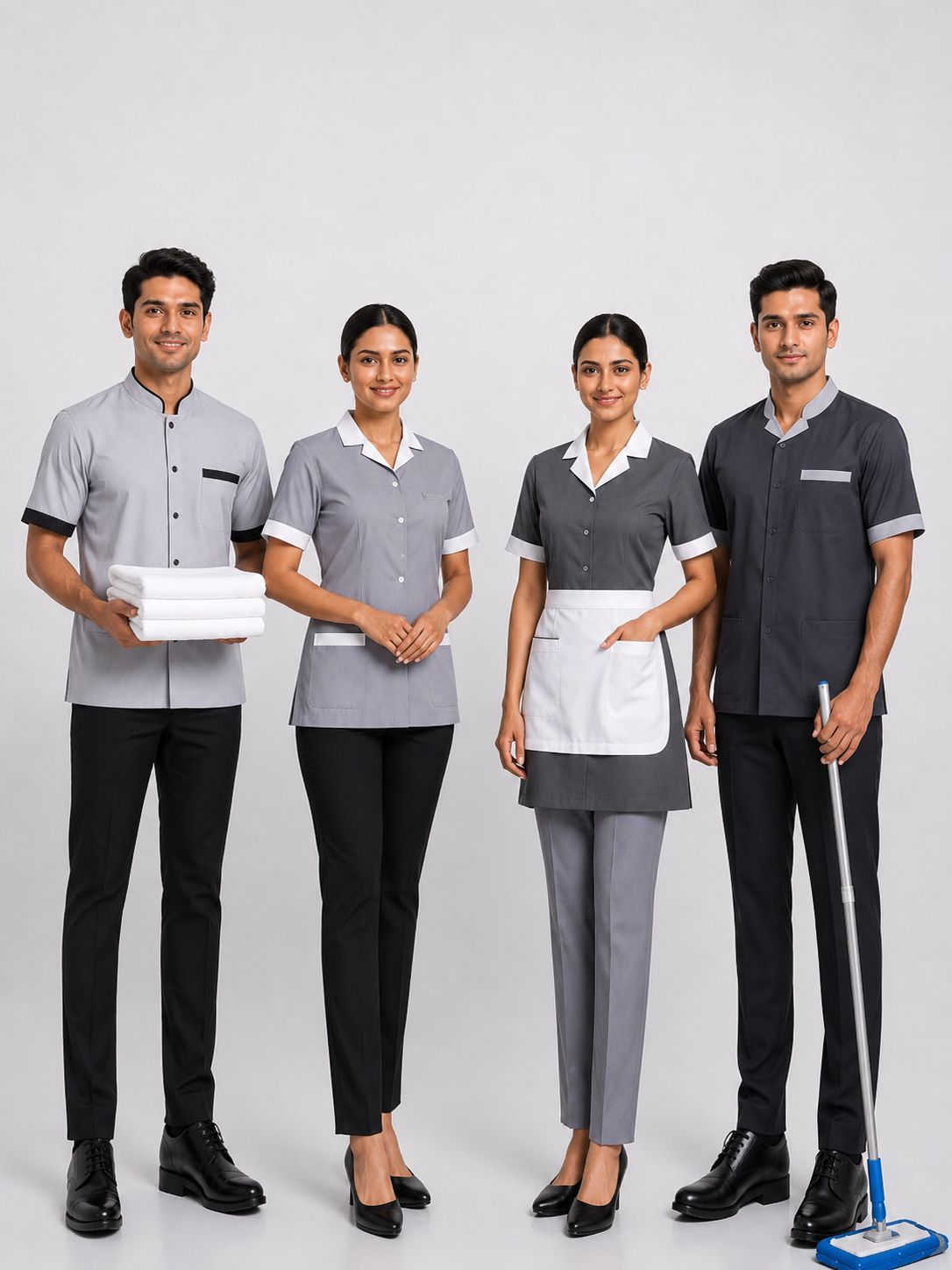 Complete hotel housekeeping staff uniform collection