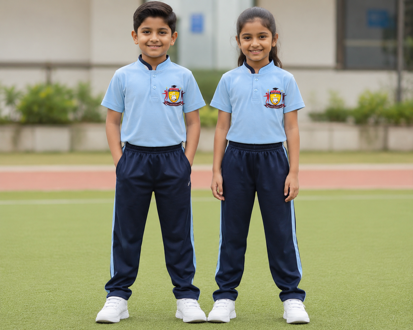 Students wearing school uniforms